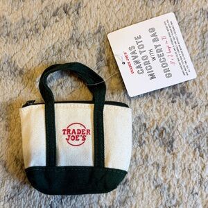 Trader Joe's Green Canvas Micro Tote with Grocery Bag